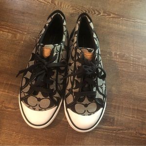 Coach Barrett signature black logo sneakers size 7.5
